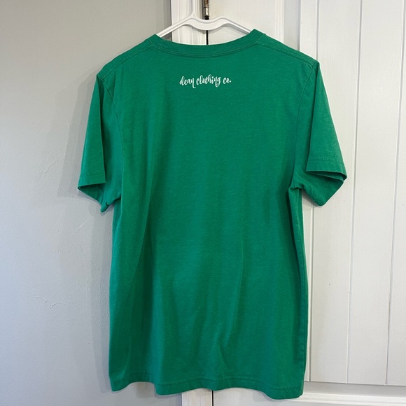 Bella Canvas Green Tee with Pink Floral Design - Picture 3 of 4